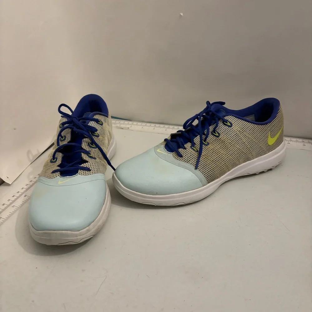 Nike women’s Lunar Empress 2 Glacier blue volt 819040-401 Golf cleats size 9.5